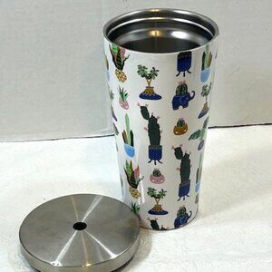 OCS Designs 17oz Stainless Steel Tumbler w/Lid Cover Cat Pots Plants Cactus